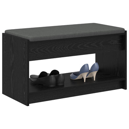 Panca per ingresso con cuscino Rovere Nero 83 x 38 x 45 cm