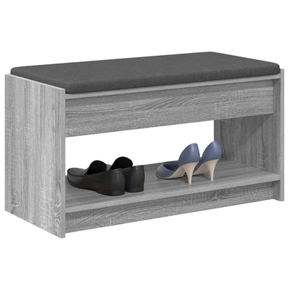 Panca per ingresso con cuscino Sonoma grigia 83 x 38 x 45 cm