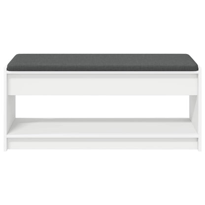 Panca per ingresso con cuscino Bianco 103 x 38 x 45 cm