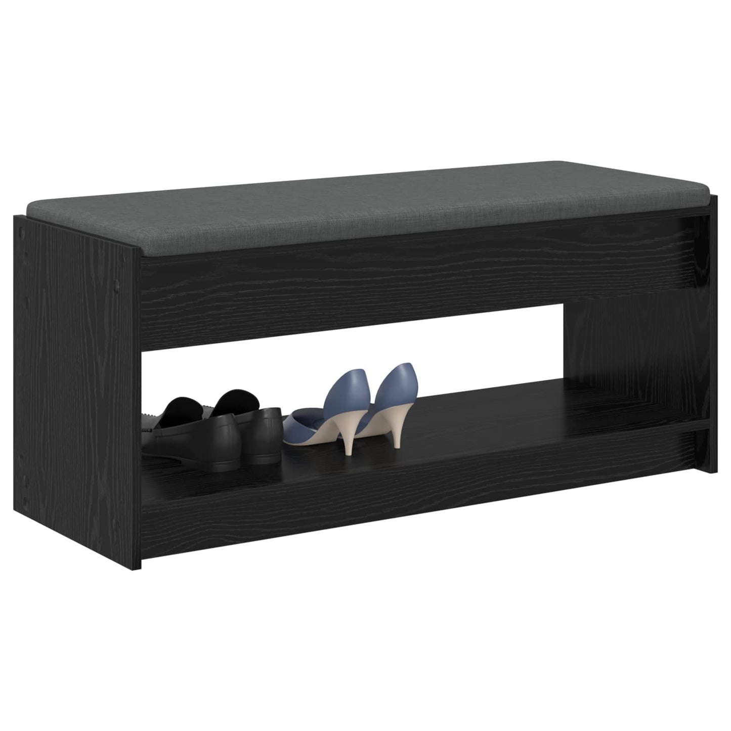 Panca per ingresso con cuscino Rovere Nero 103 x 38 x 45 cm