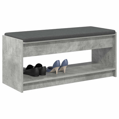 Panca per ingresso con cuscino Grigio Cemento 103 x 38 x 45 cm