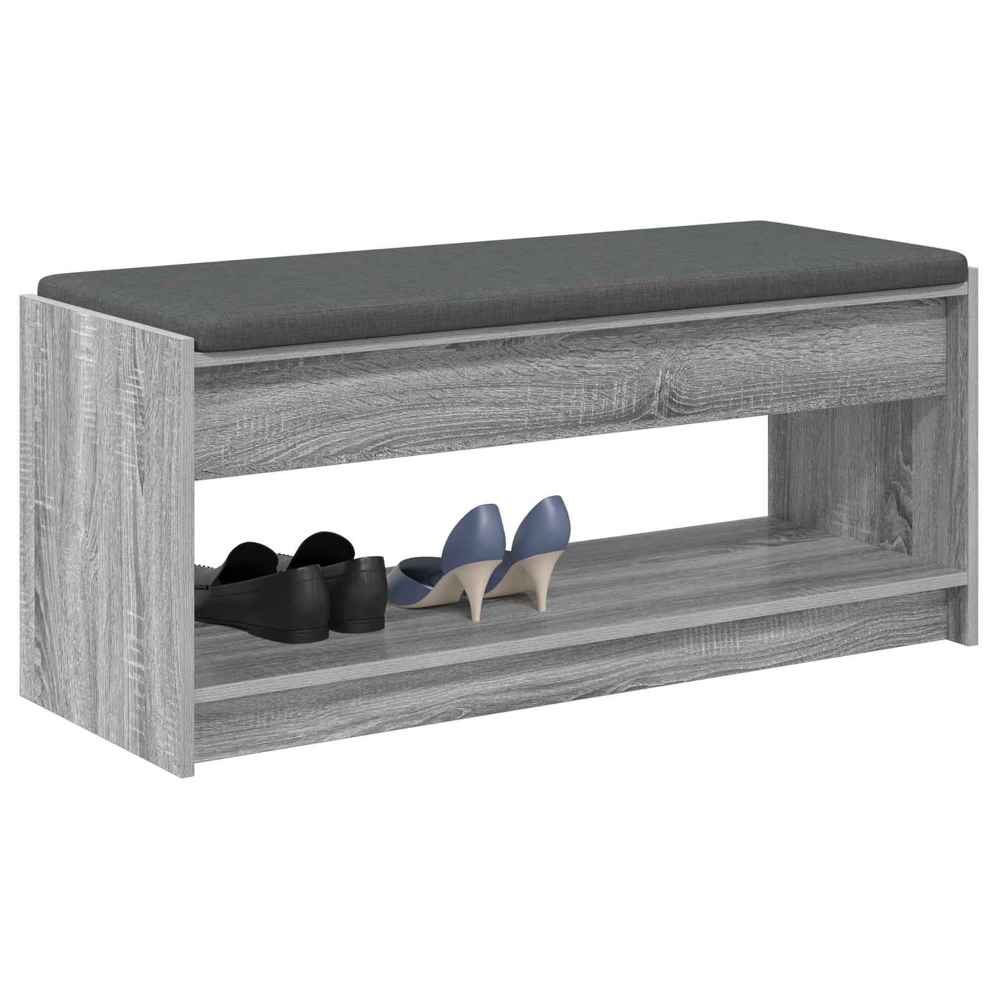 Panca per ingresso con cuscino Sonoma grigia 103 x 38 x 45 cm