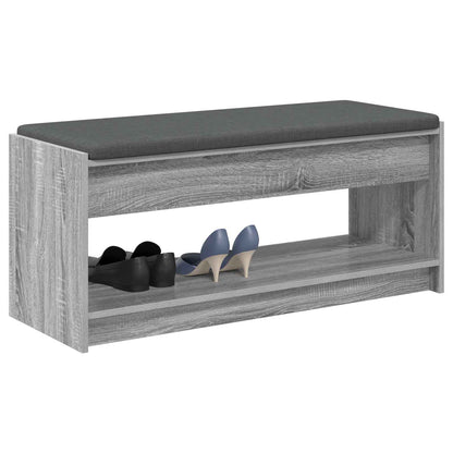 Panca per ingresso con cuscino Sonoma grigia 103 x 38 x 45 cm