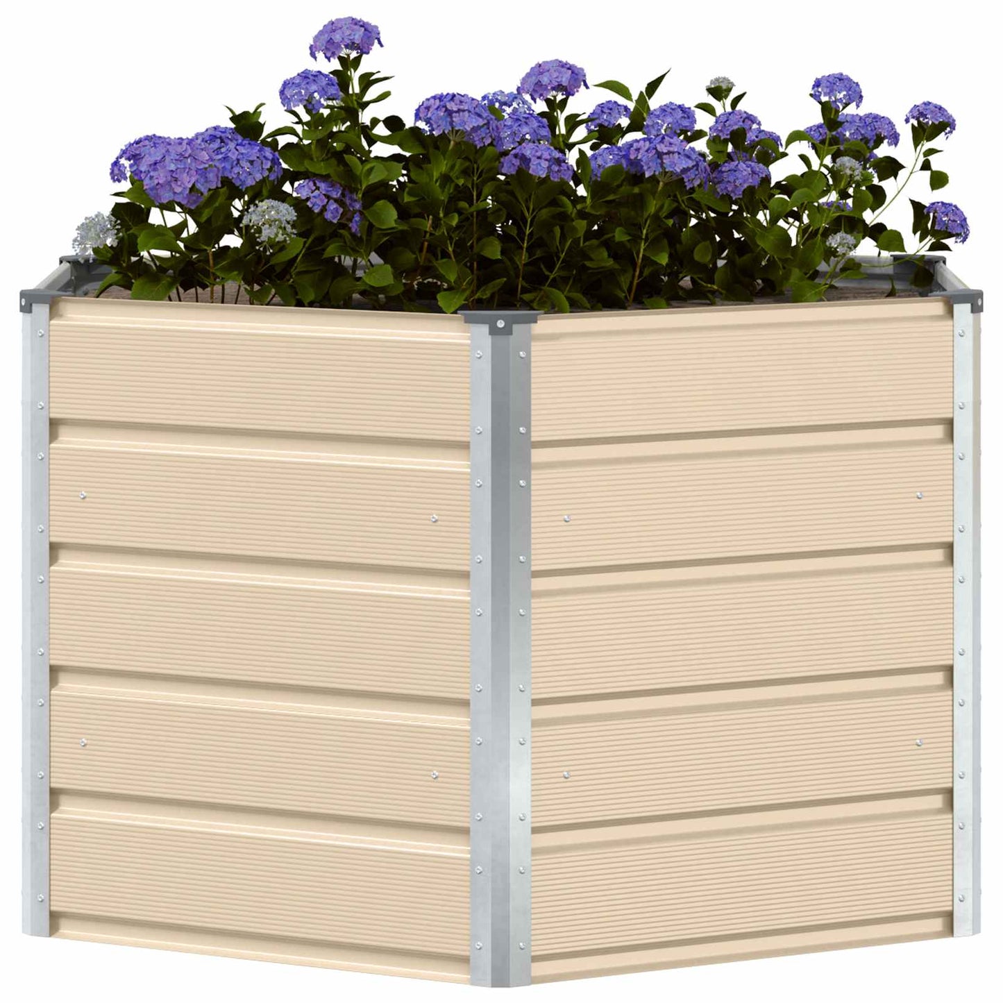 Fioriera Avorio 129 x 129 x 75 cm Acciaio
