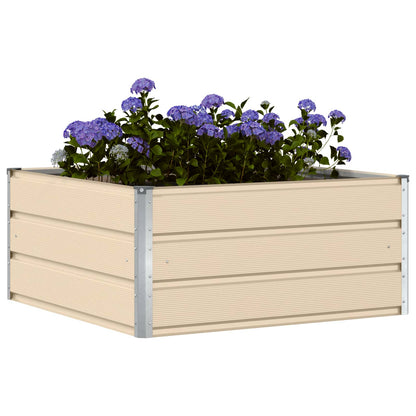 Fioriera Avorio 100 x 100 x 45 cm Acciaio