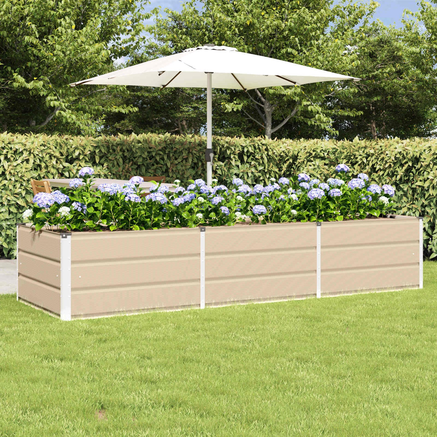 Fioriera Avorio 240 x 80 x 45 cm Acciaio