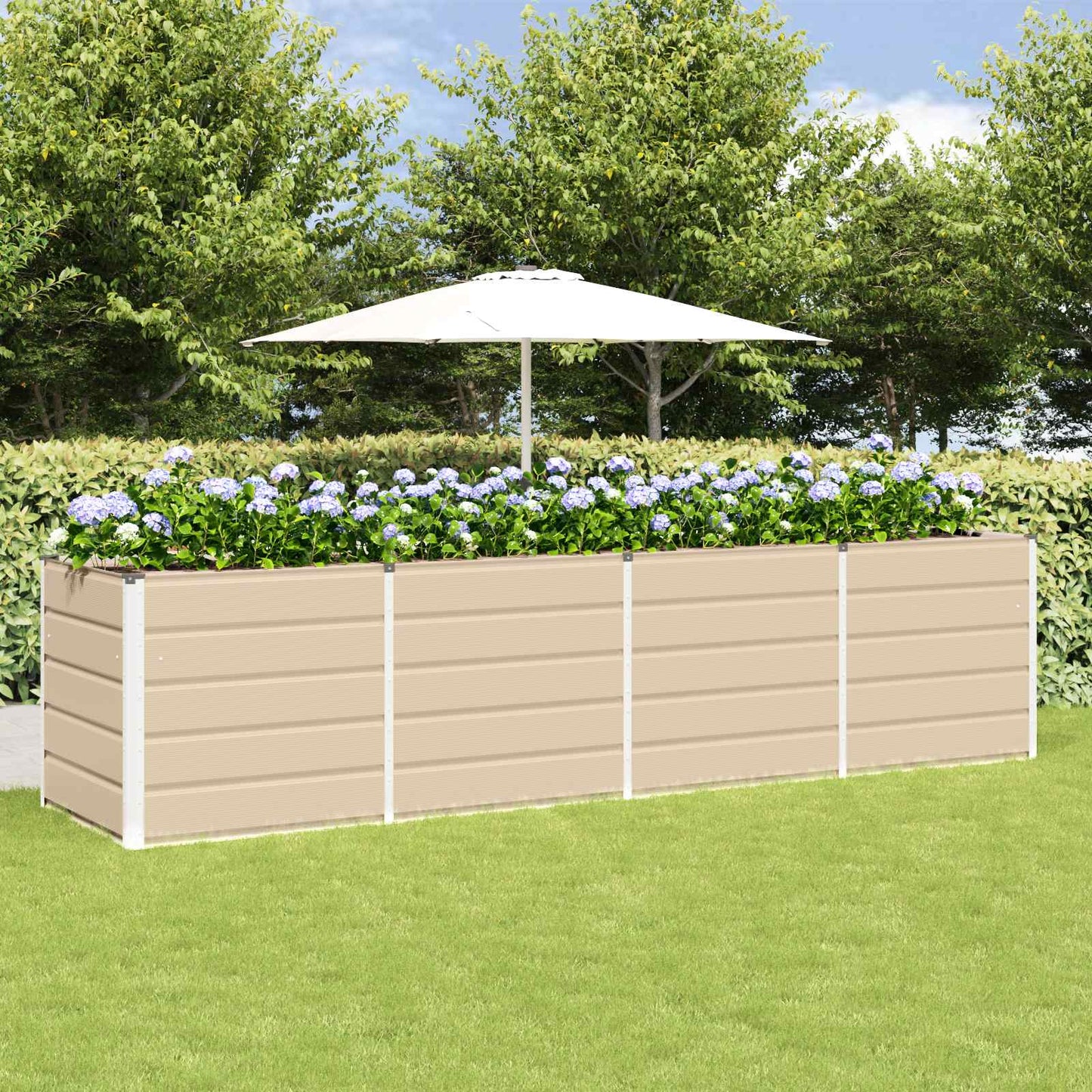 Fioriera Avorio 240 x 80 x 75 cm Acciaio