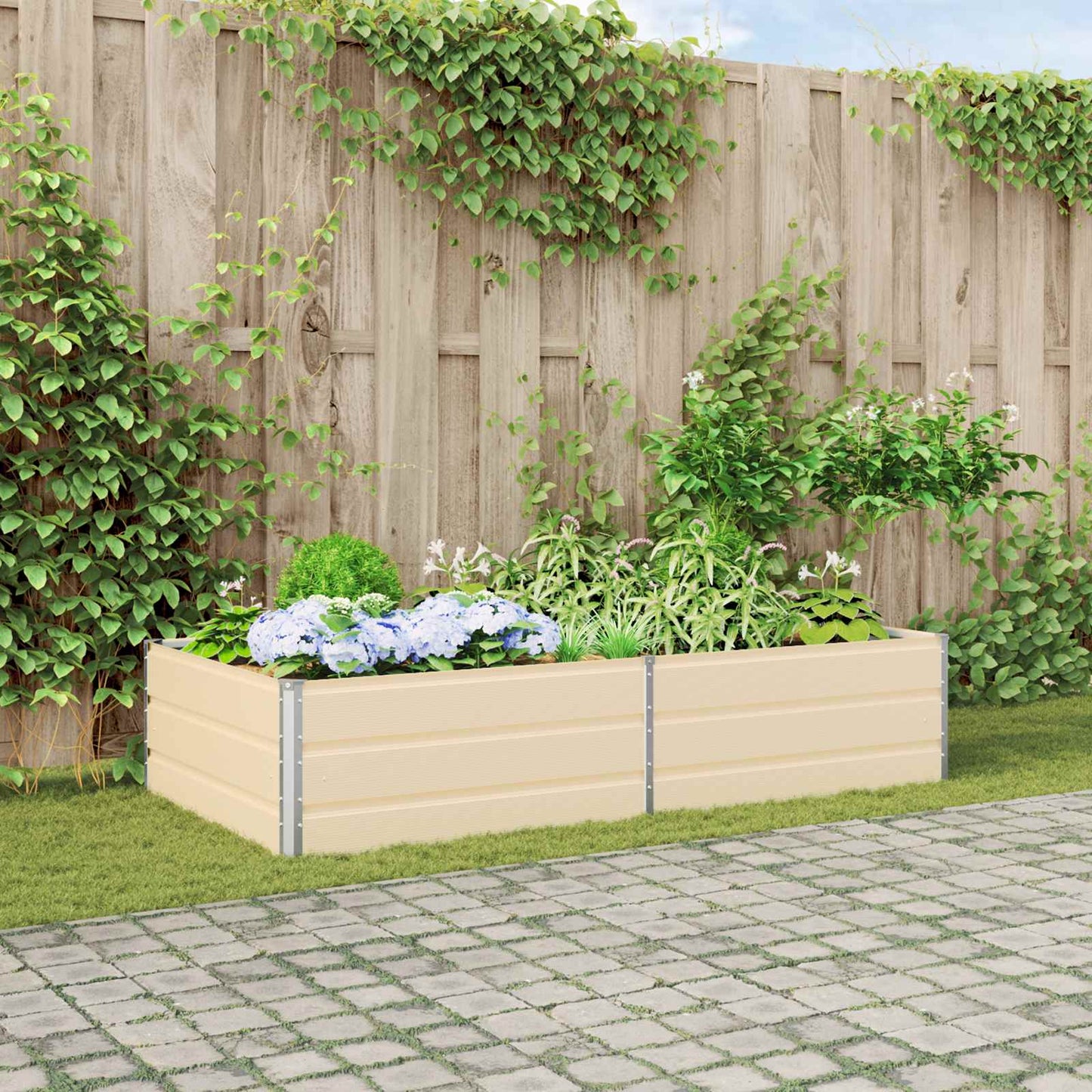 Fioriera Avorio 195 x 100 x 45 cm Acciaio zincato