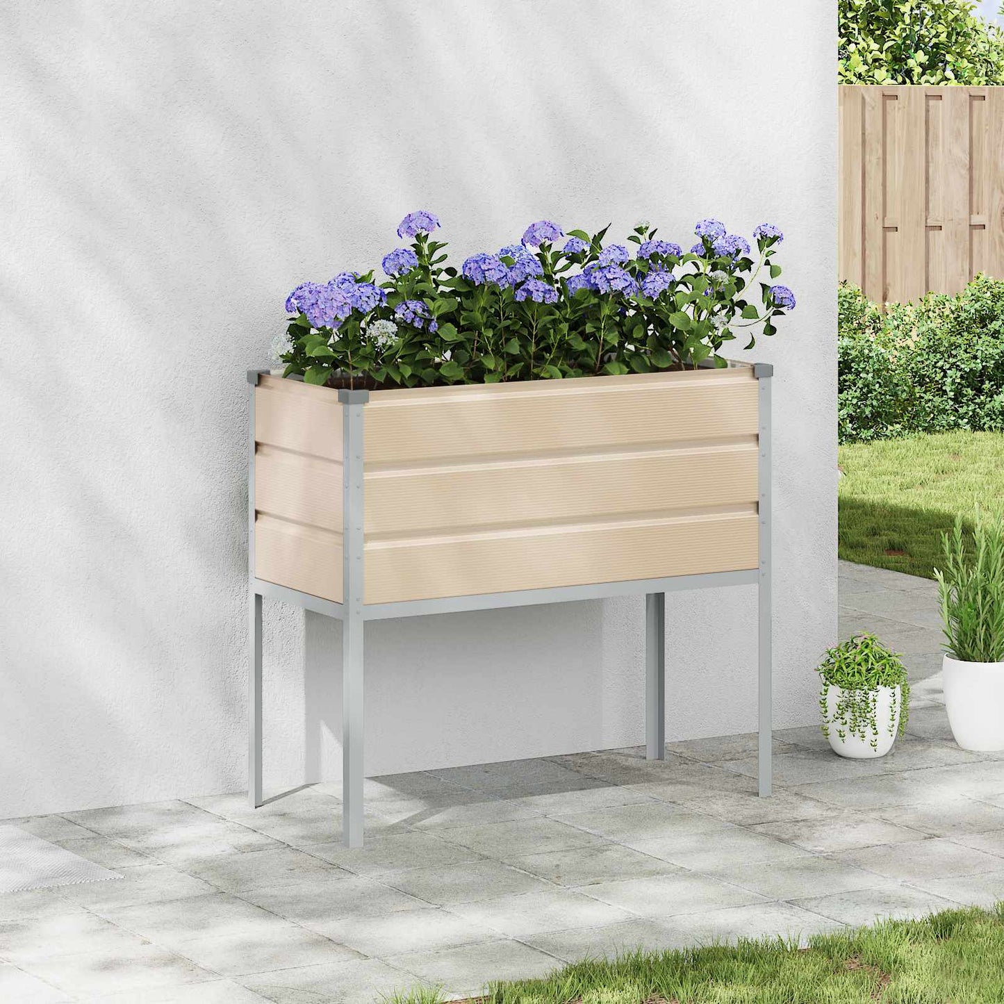 Fioriera Avorio 100 x 45 x 90 cm Acciaio zincato