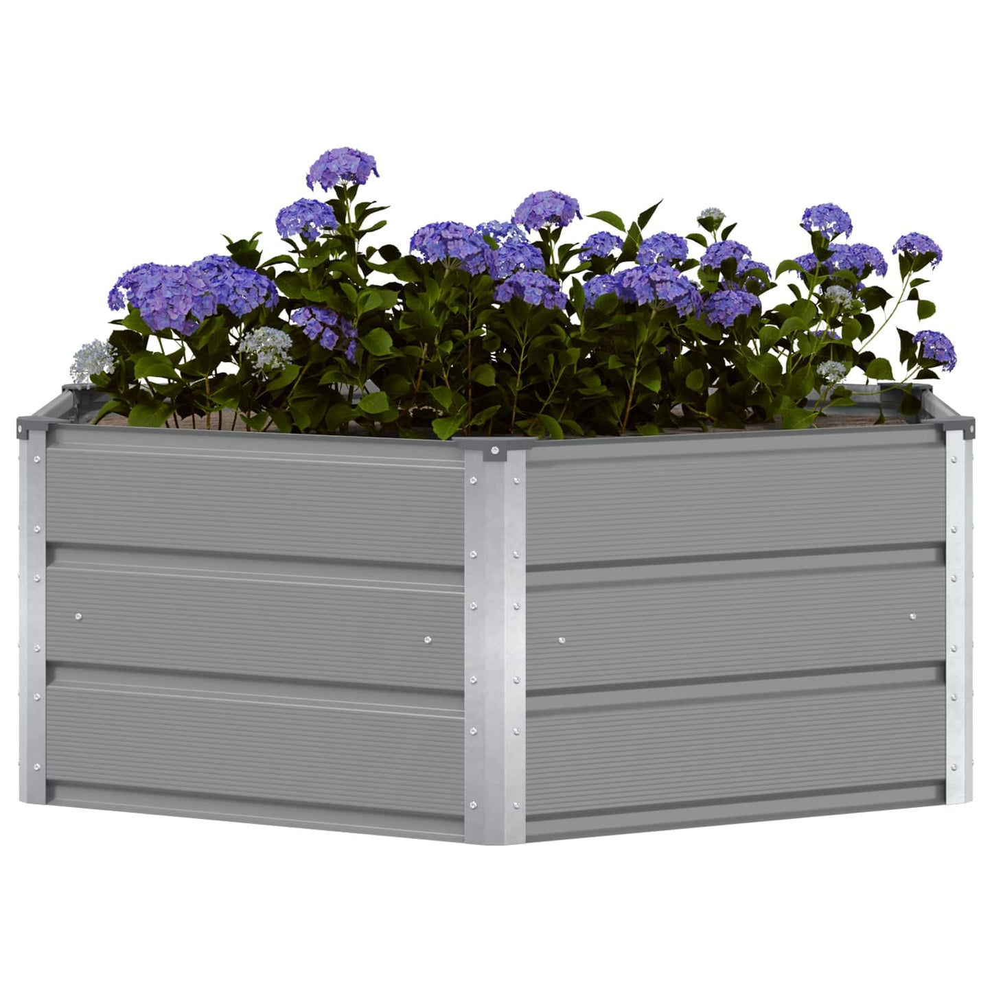 Fioriera Grigio chiaro 129 x 129 x 45 cm Acciaio