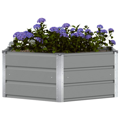 Fioriera Grigio chiaro 129 x 129 x 45 cm Acciaio