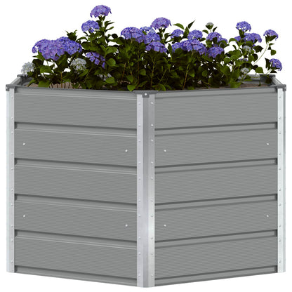 Fioriera Grigio chiaro 129 x 129 x 75 cm Acciaio