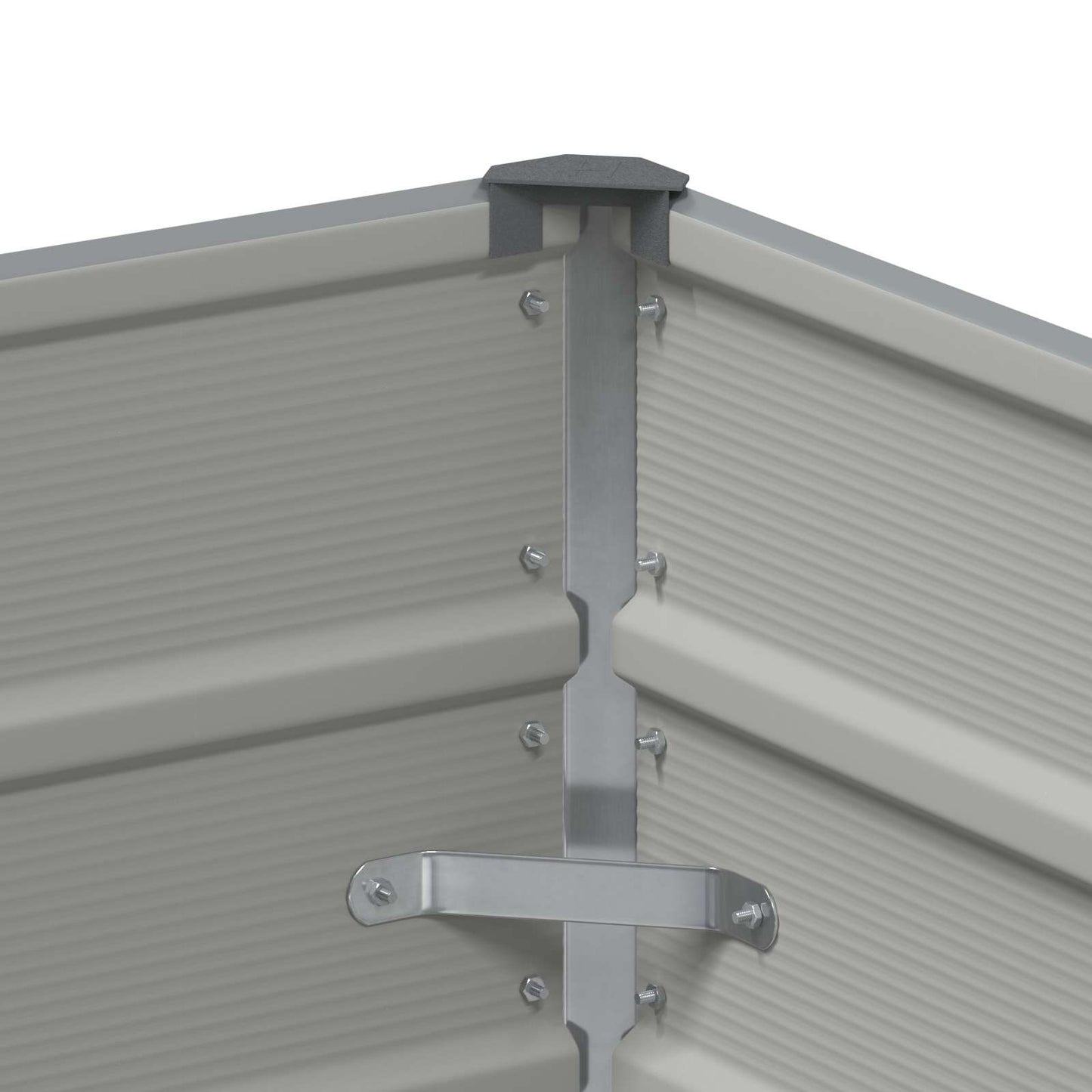 Fioriera Grigio chiaro 100 x 100 x 45 cm Acciaio