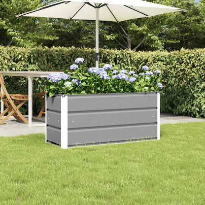 Fioriera Grigio chiaro 100 x 40 x 45 cm Acciaio