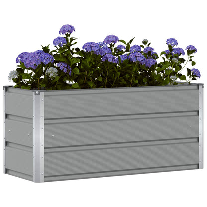Fioriera Grigio chiaro 100 x 40 x 45 cm Acciaio