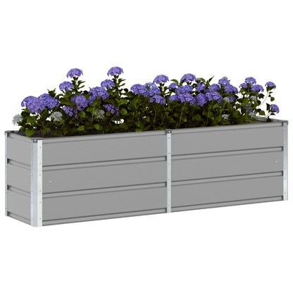 Fioriera Grigio chiaro 160 x 40 x 45 cm Acciaio