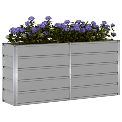 Fioriera Grigio chiaro 160 x 40 x 75 cm Acciaio