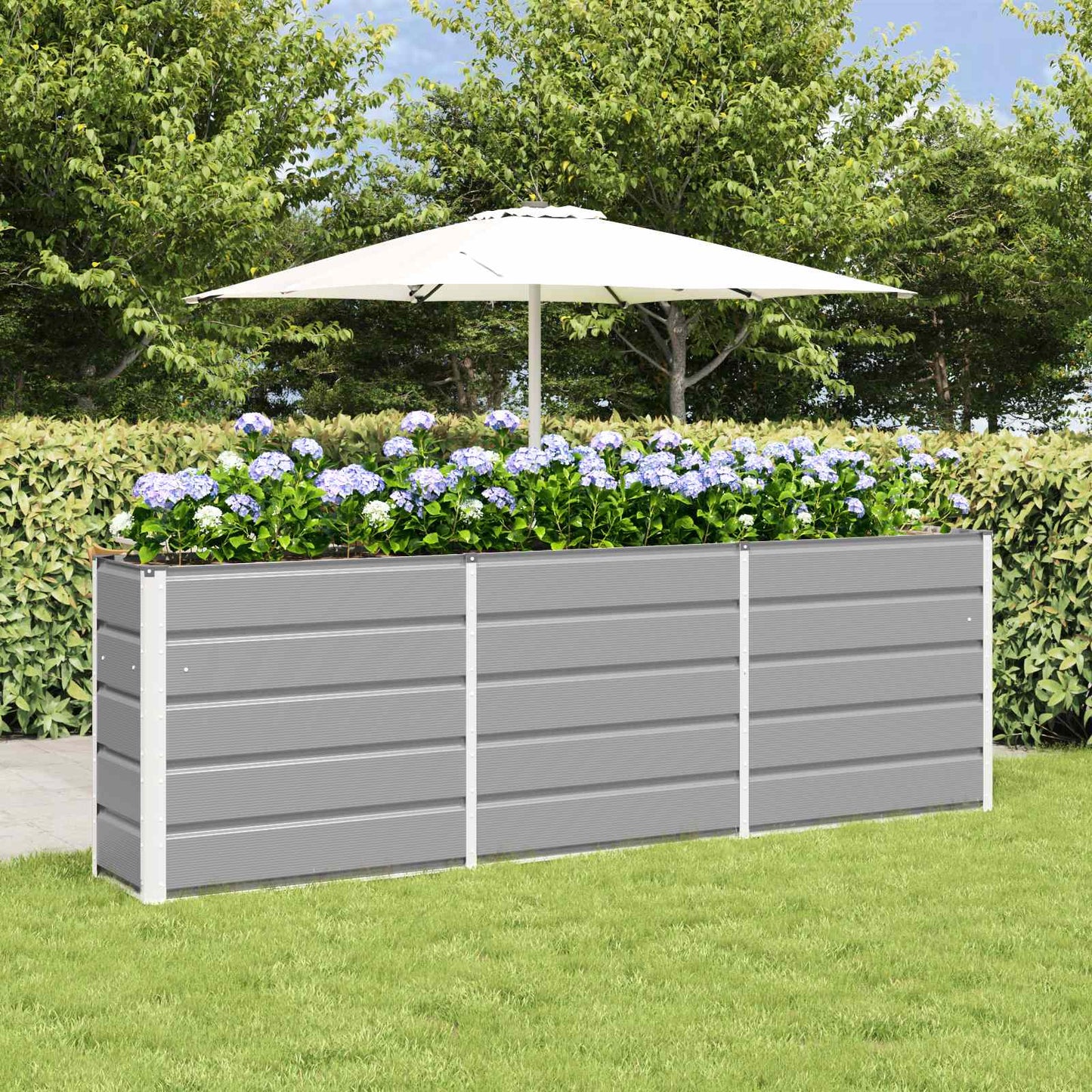 Fioriera Grigio chiaro 160 x 40 x 75 cm Acciaio