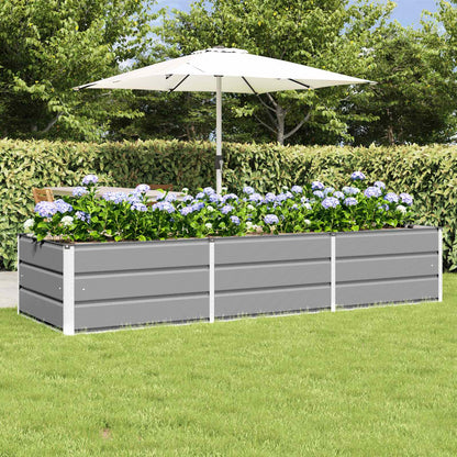 Fioriera Grigio chiaro 240 x 80 x 45 cm Acciaio