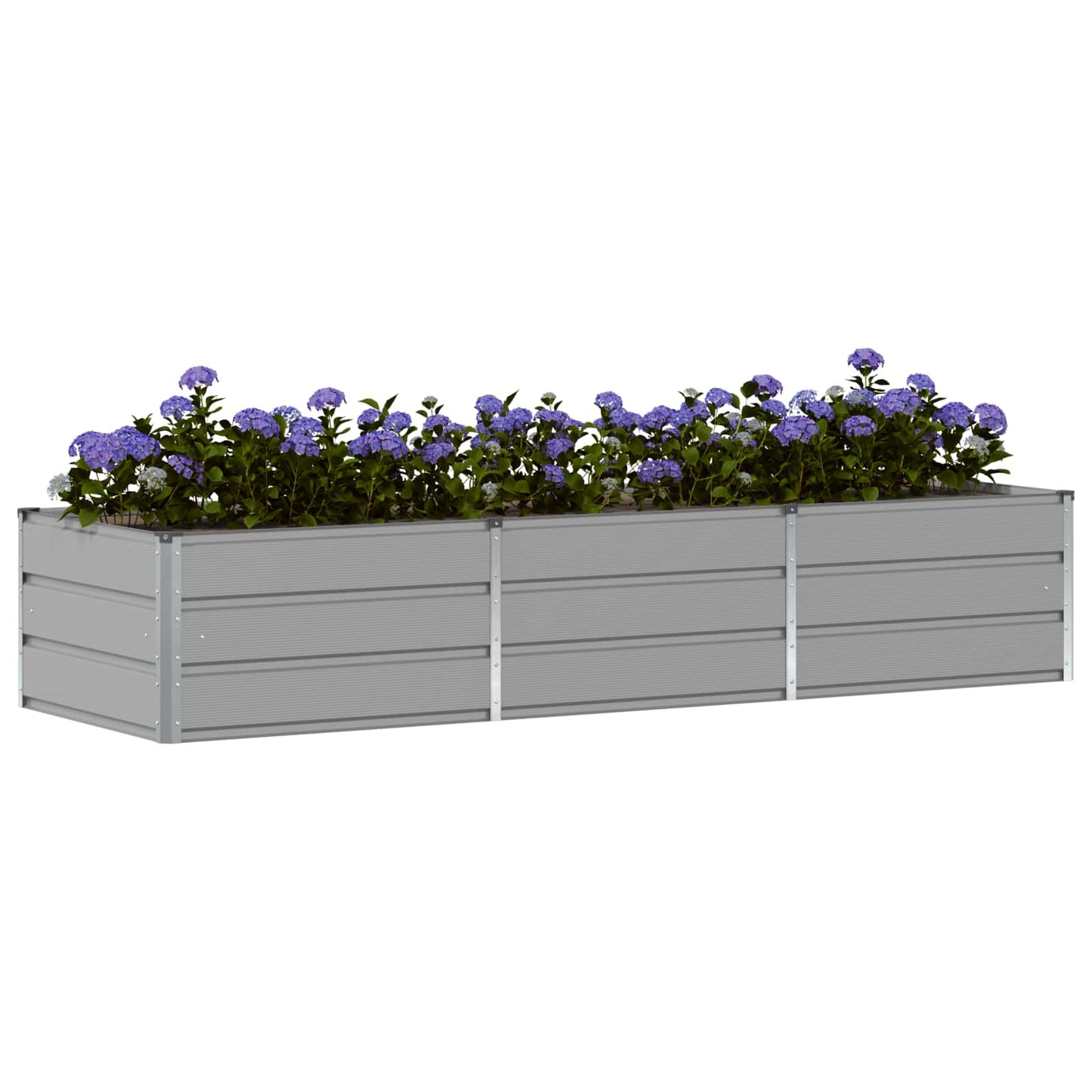 Fioriera Grigio chiaro 240 x 80 x 45 cm Acciaio