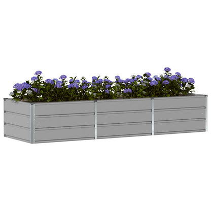 Fioriera Grigio chiaro 240 x 80 x 45 cm Acciaio