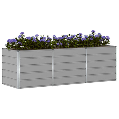 Fioriera Grigio chiaro 240 x 80 x 75 cm Acciaio