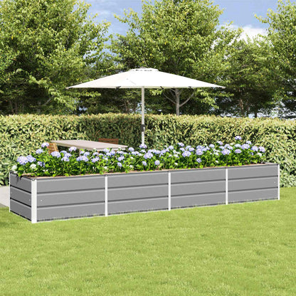 Fioriera Grigio chiaro 320 x 80 x 45 cm Acciaio