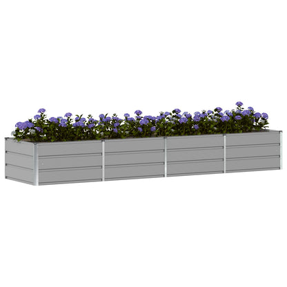 Fioriera Grigio chiaro 320 x 80 x 45 cm Acciaio