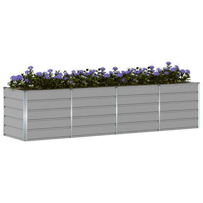 Fioriera Grigio chiaro 240 x 80 x 75 cm Acciaio
