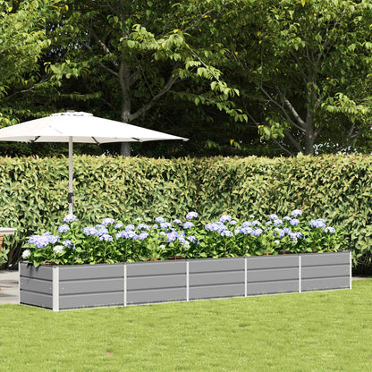 Fioriera Grigio chiaro 400 x 80 x 45 cm Acciaio
