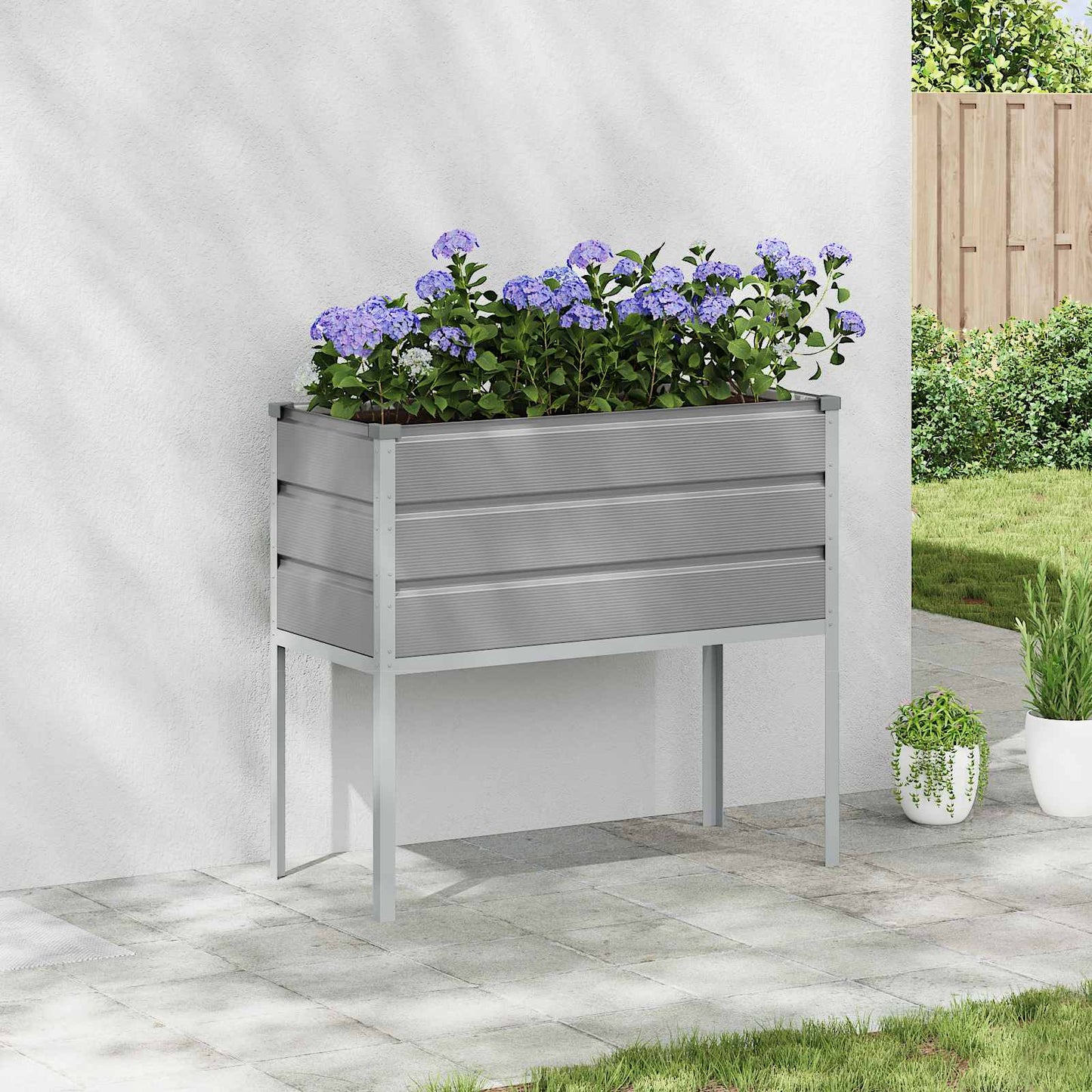 Fioriera Grigio chiaro 100 x 45 x 90 cm Acciaio zincato