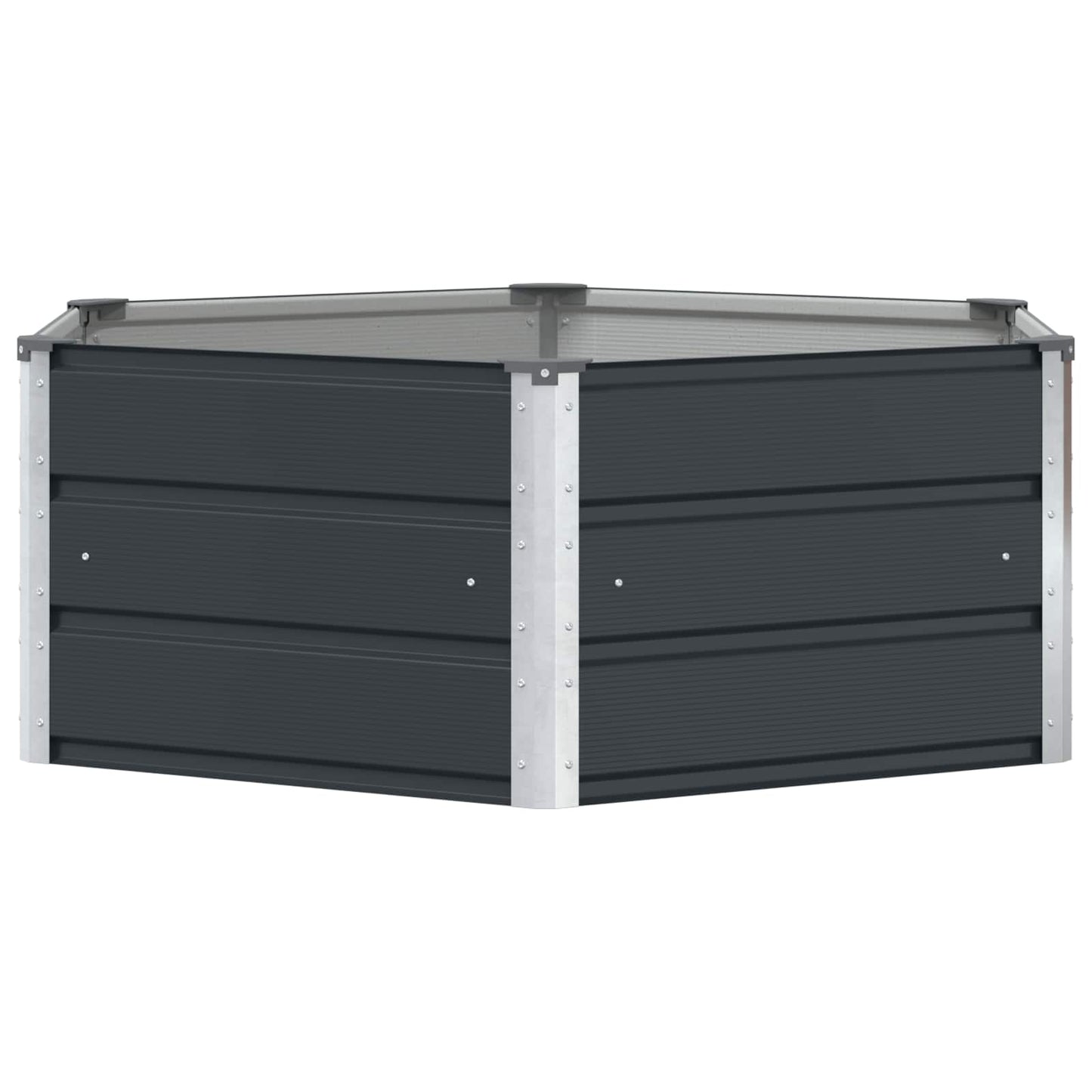 Fioriera Antracite 129 x 129 x 45 cm Acciaio