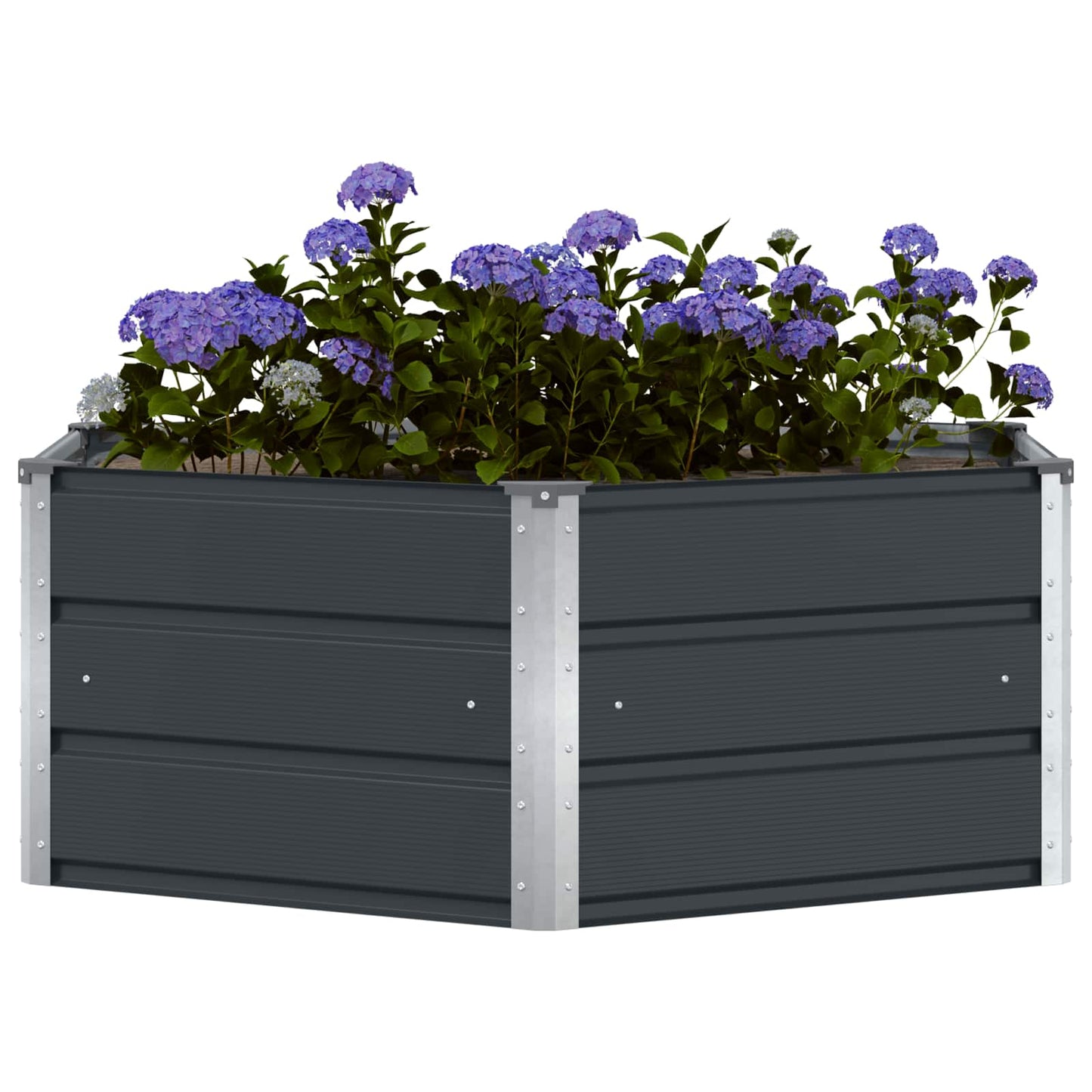 Fioriera Antracite 129 x 129 x 45 cm Acciaio