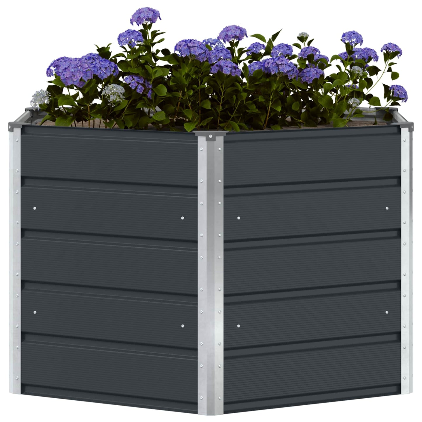 Fioriera Antracite 129 x 129 x 75 cm Acciaio