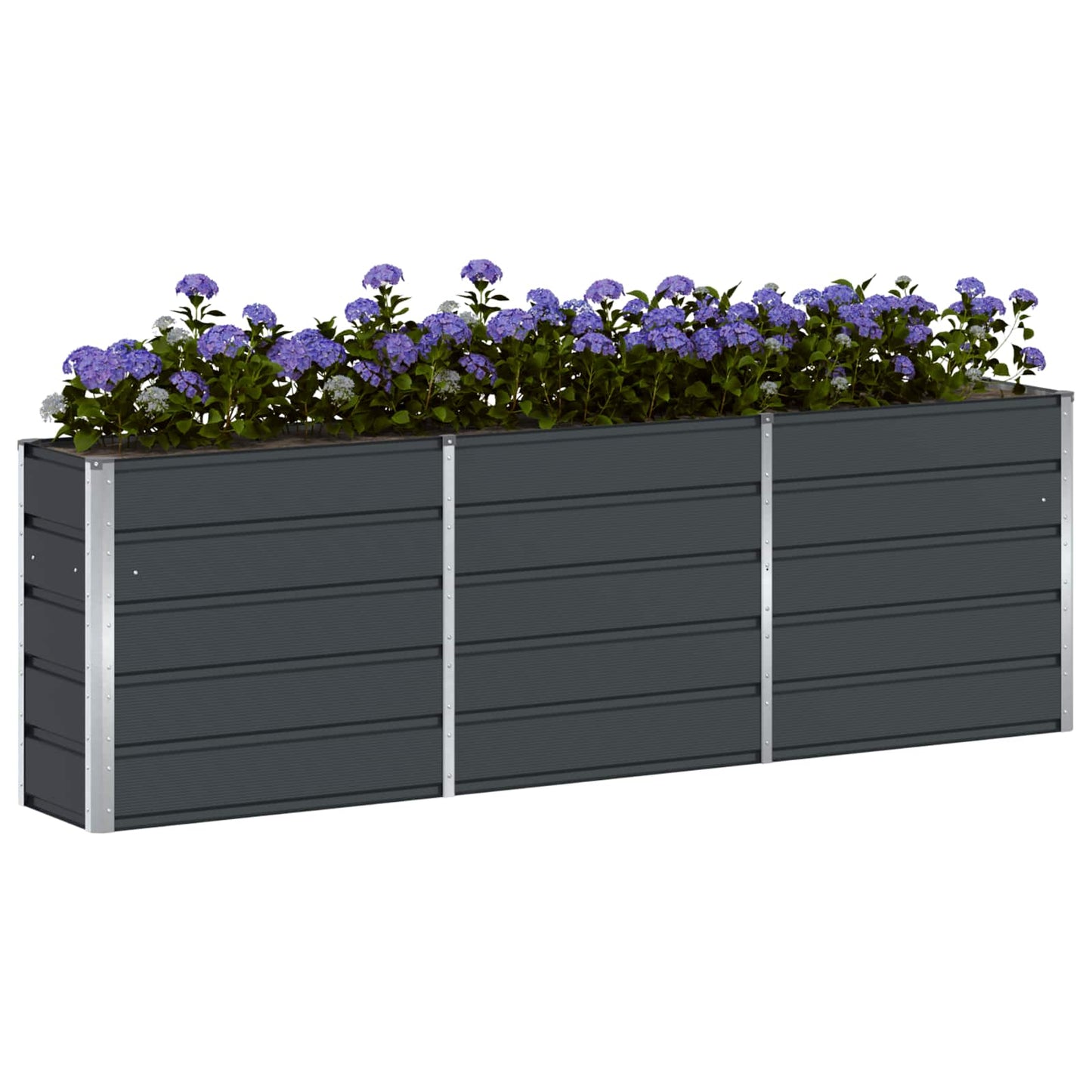 Fioriera Antracite 160 x 40 x 75 cm Acciaio