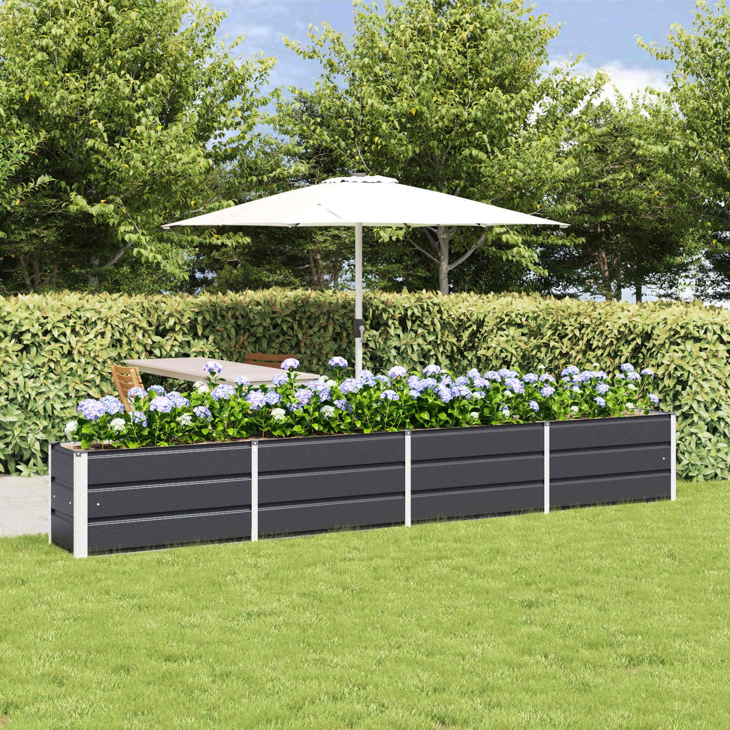 Fioriera Antracite 320 x 40 x 45 cm Acciaio