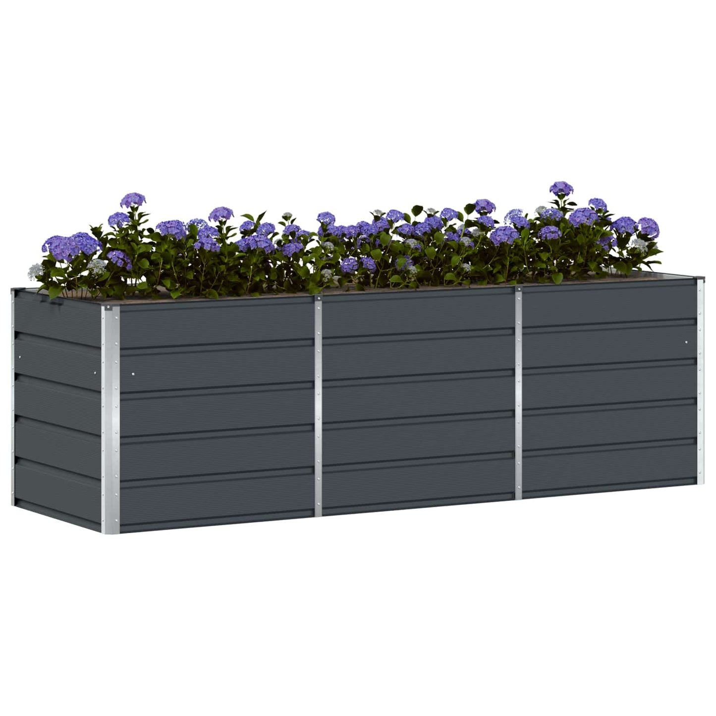 Fioriera Antracite 240 x 80 x 75 cm Acciaio