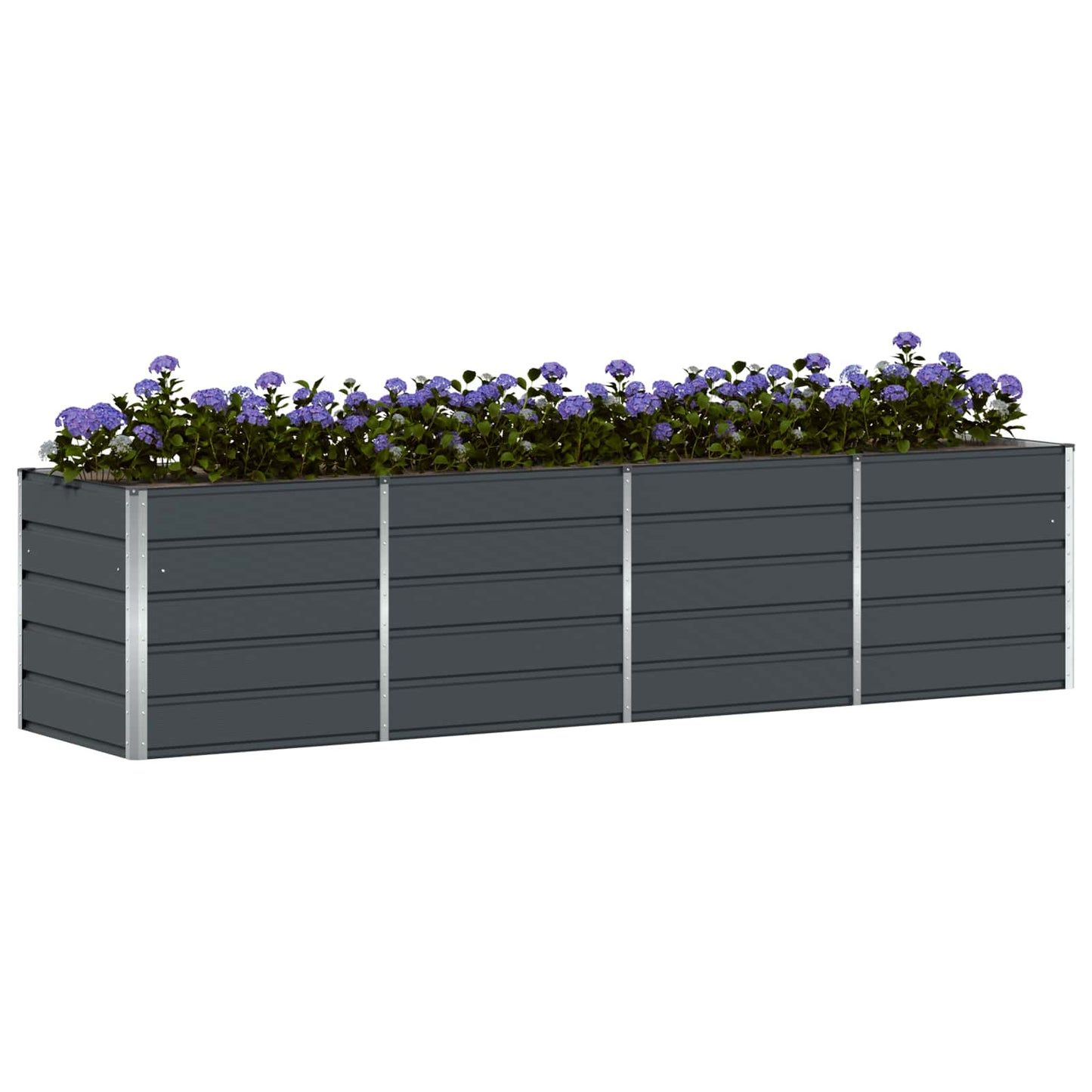 Fioriera Antracite 320 x 80 x 75 cm Acciaio