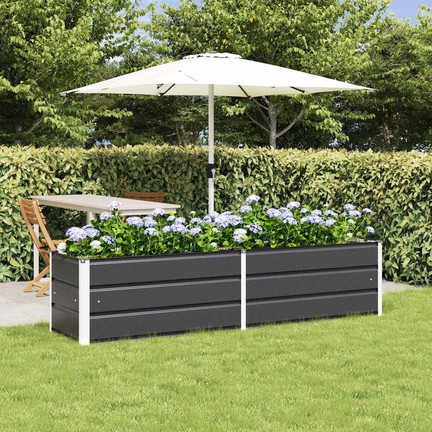 Fioriera Antracite 195 x 50 x 45 cm Acciaio zincato