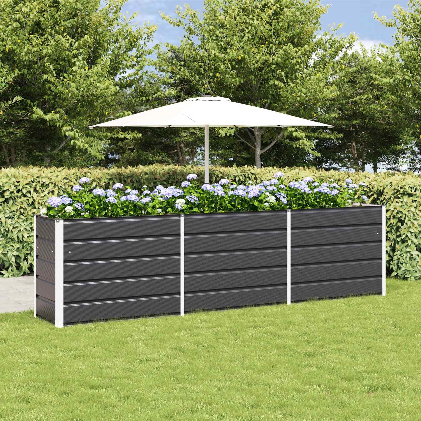 Fioriera Antracite 290 x 50 x 75 cm Acciaio zincato