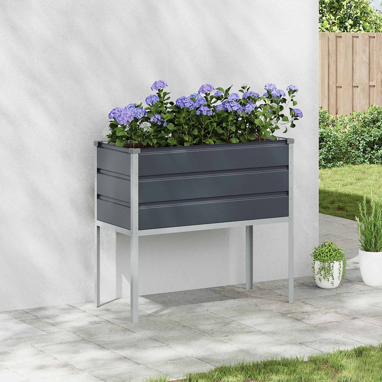 Fioriera Antracite 100 x 45 x 90 cm Acciaio zincato