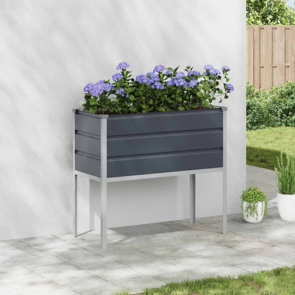 Fioriera Antracite 100 x 45 x 90 cm Acciaio zincato