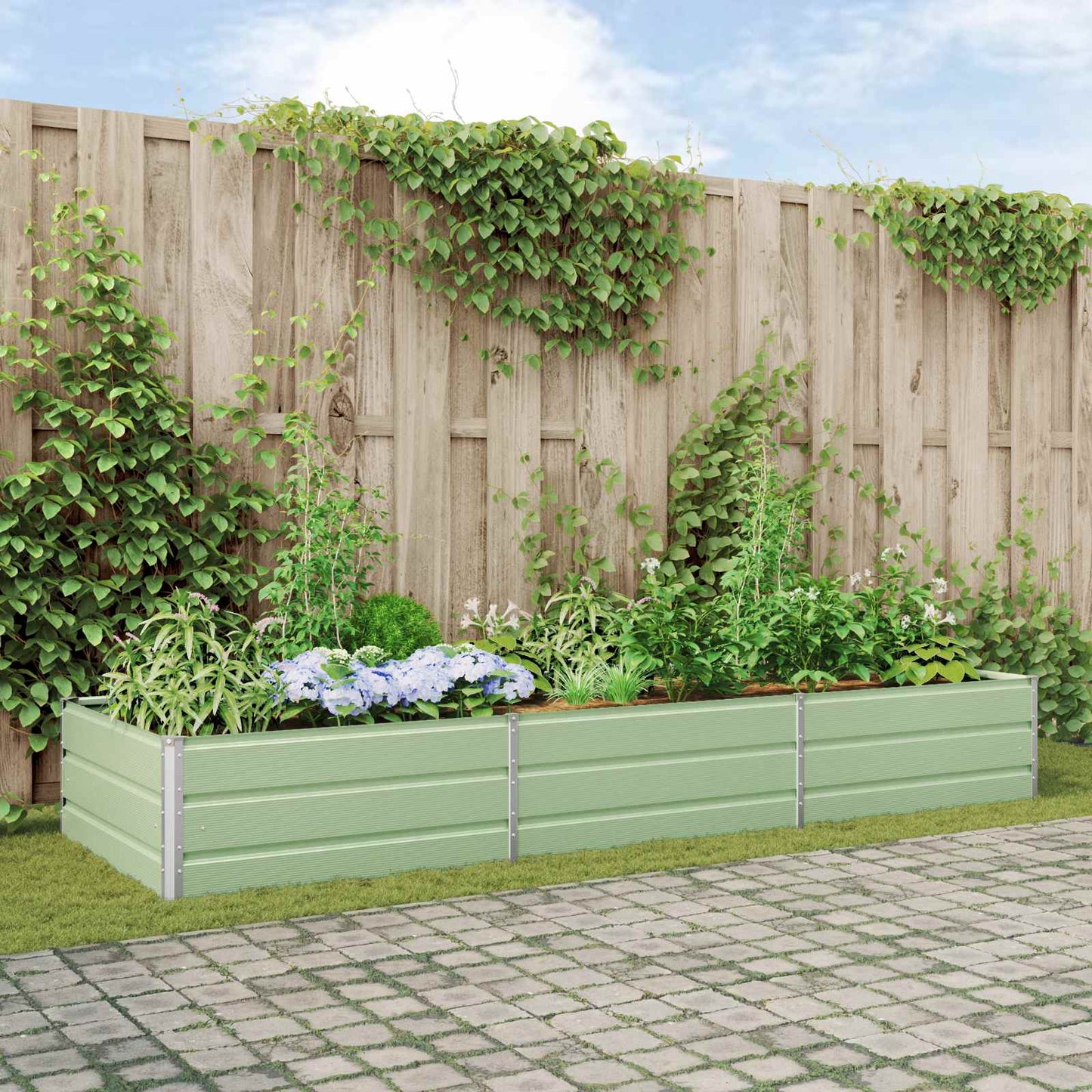 Fioriera Verde Pastello 290 x 100 x 45 cm Acciaio zincato
