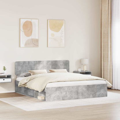Struttura del letto Calcestruzzo 200 x 200 cm Pino massello