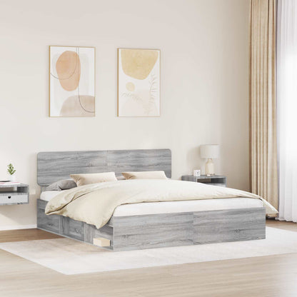 Struttura del letto Grigio Sonoma 200 x 200 cm Pino massello