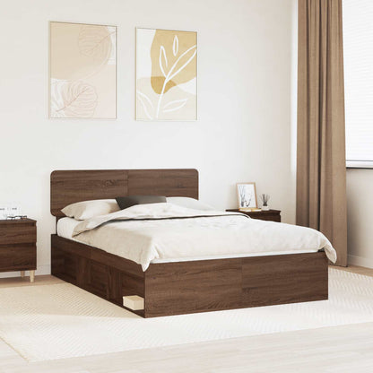 Struttura del letto Rovere Marrone 140 x 200 cm Pino massello
