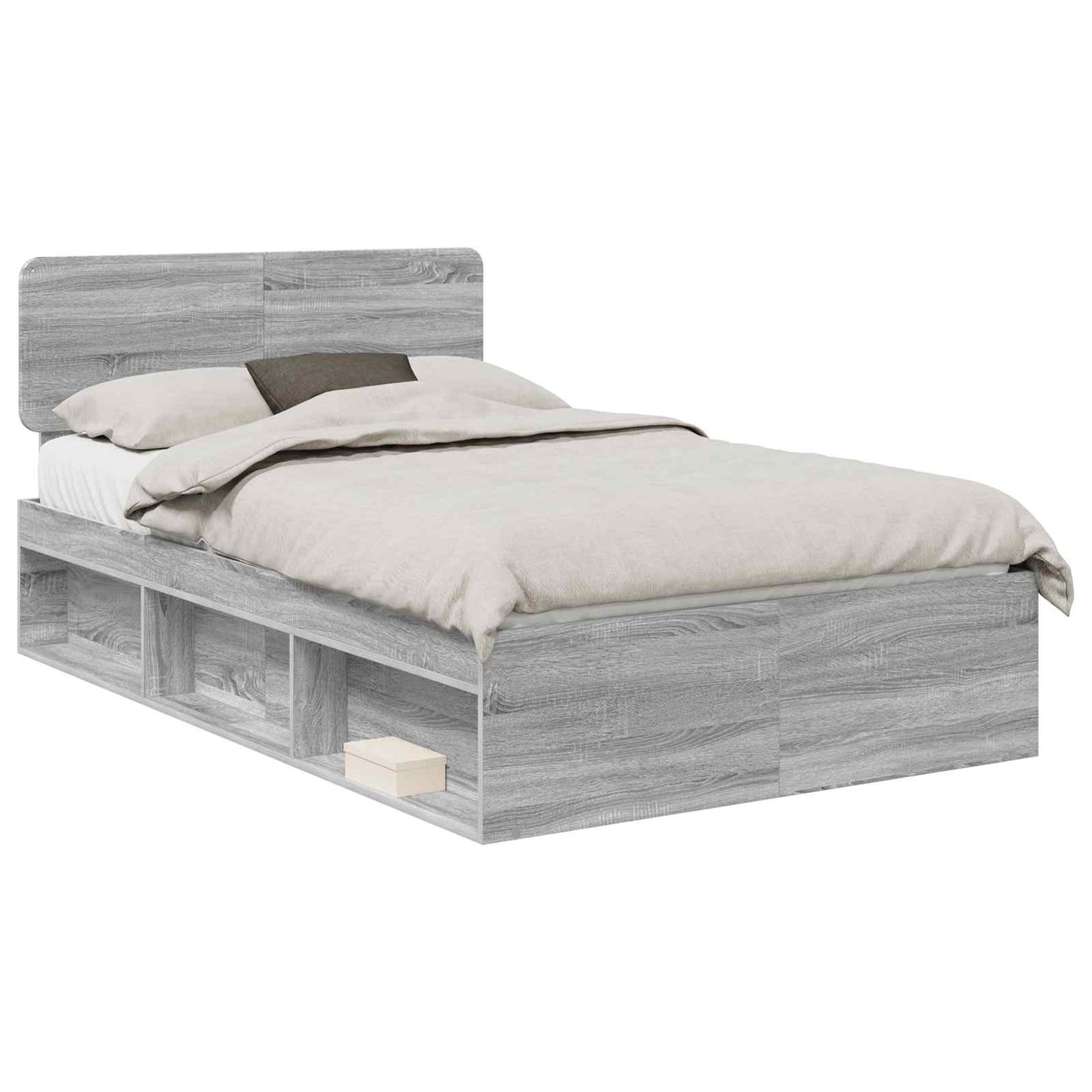 Struttura del letto Grigio Sonoma 135 x 190 cm Pino massello