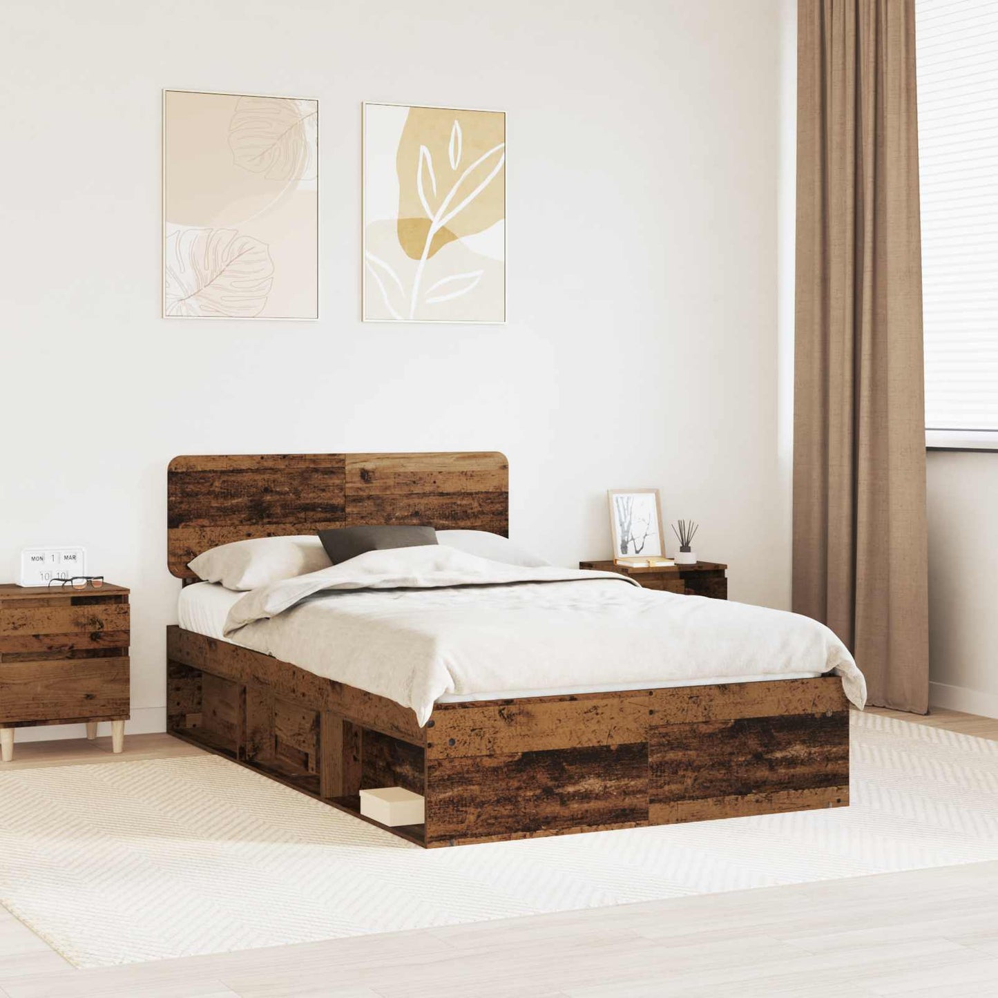 Struttura del letto Legno vecchio 135 x 190 cm Pino massello