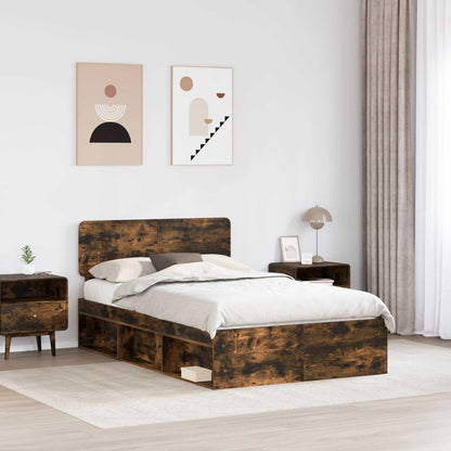 Struttura del letto Rovere fumÃ© 120 x 200 cm Pino massello
