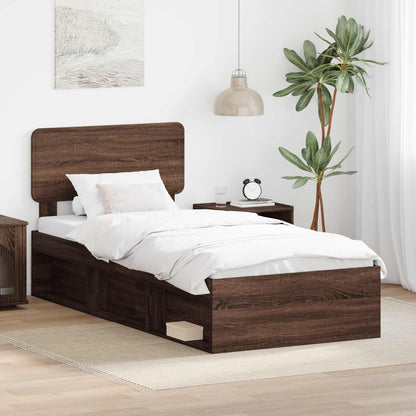 Struttura del letto Rovere Marrone 90 x 190 cm Pino massello